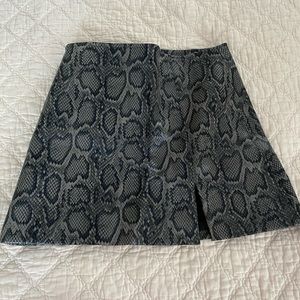Olivaceous Snake Skin Mini Skirt